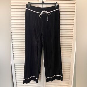 Black Drawstring Pants with White Trim